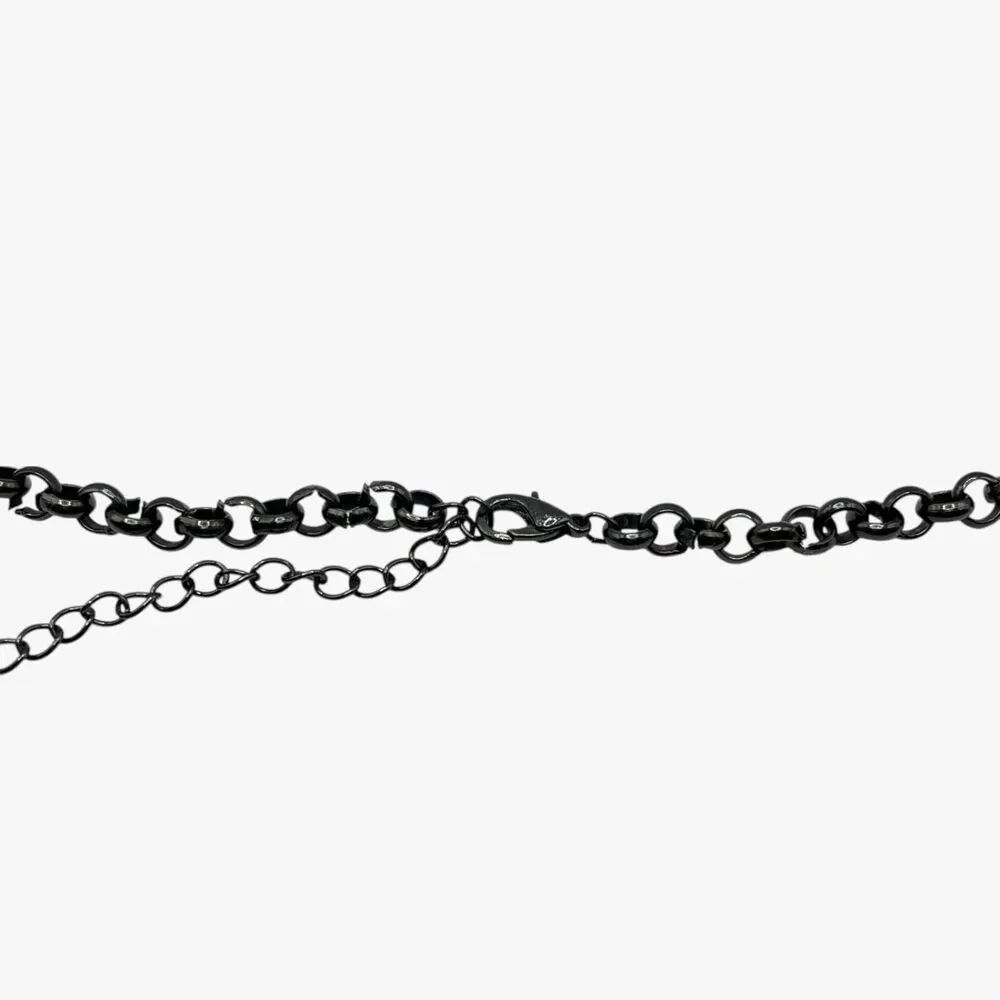 Black Snake Pendant Necklace Chunky Large Unisex Mens Statement Goth Grunge Punk